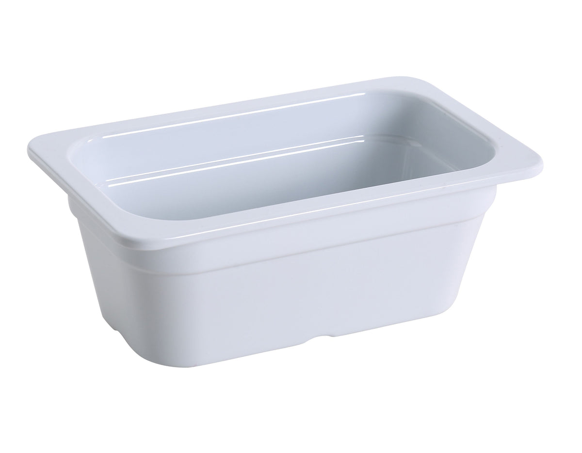 Yanco GN-611 1/4 GN Food Pan, 1.5L, 10-7/16" L x 6-3/8" W x 3-15/96" H, White Melamine - Case of 6
