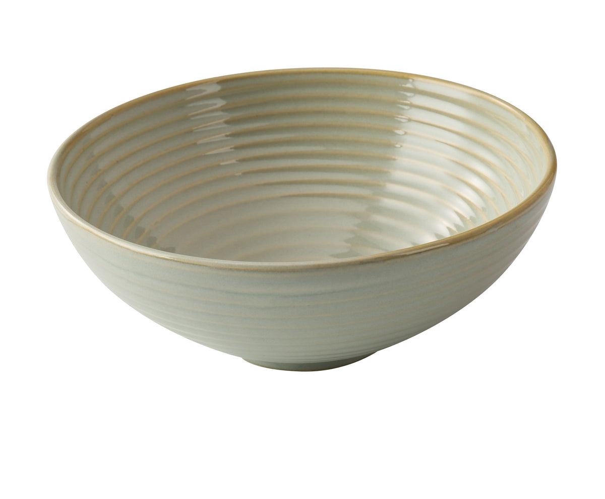 Yanco GO-509 Serving Bowl, 9-1/2" x 3-1/2", 67 oz Porcelain, Earthy Tone With Golden Rim - Case of 12