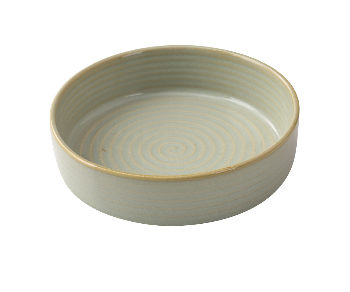 Yanco GO-606 Bowl, 6" Diameter, 13 oz, Round Porcelain, Earthy Tone with Gold Rim - Case of 36
