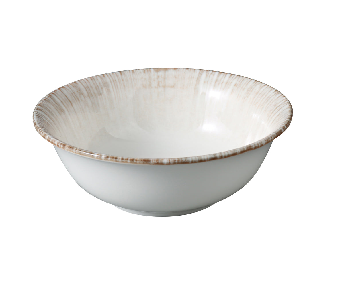 Yanco LE-306 - Legna Round Salad Bowl 6" x 2" 18 Oz White/Brown Microwave Safe - 1 Dozen - Case of 24