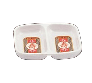 Yanco LG-1102 Divided Saucer, 1 Oz, 2-Compartment Melamine, Dishwasher Safe - Case of 72