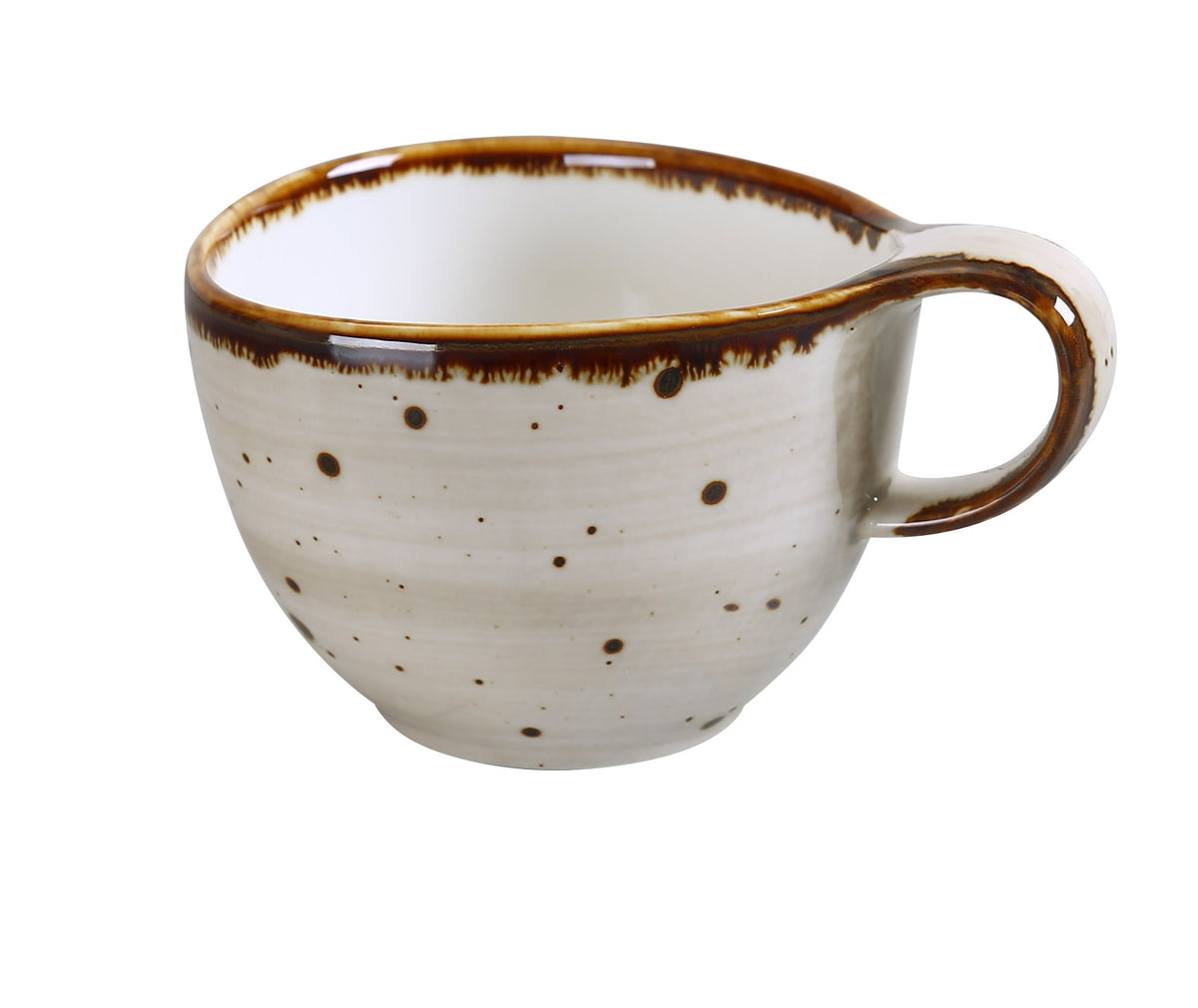 Yanco LY-001 - Lyon 7 Oz Coffee Cup (4"x2-5/8" H), Speckled Porcelain, Dishwasher Safe - Case of 36