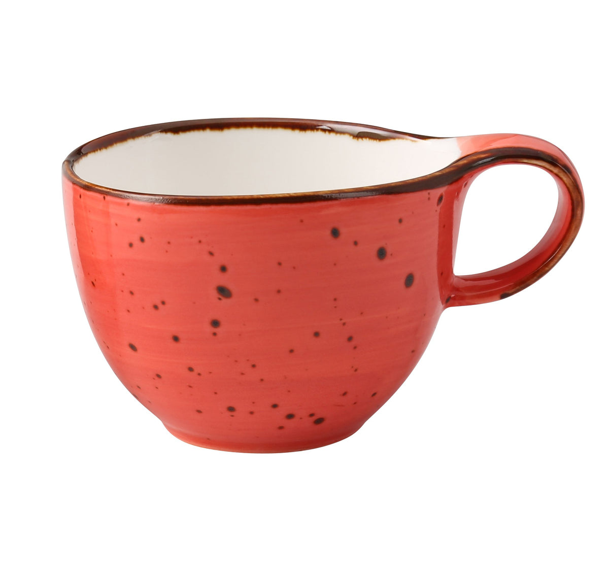 Yanco LY-001CR - 7 oz Coral Porcelain Cup, 4" Dia x 2-5/8" H, Dishwasher/Oven/MW Safe - Case of 36