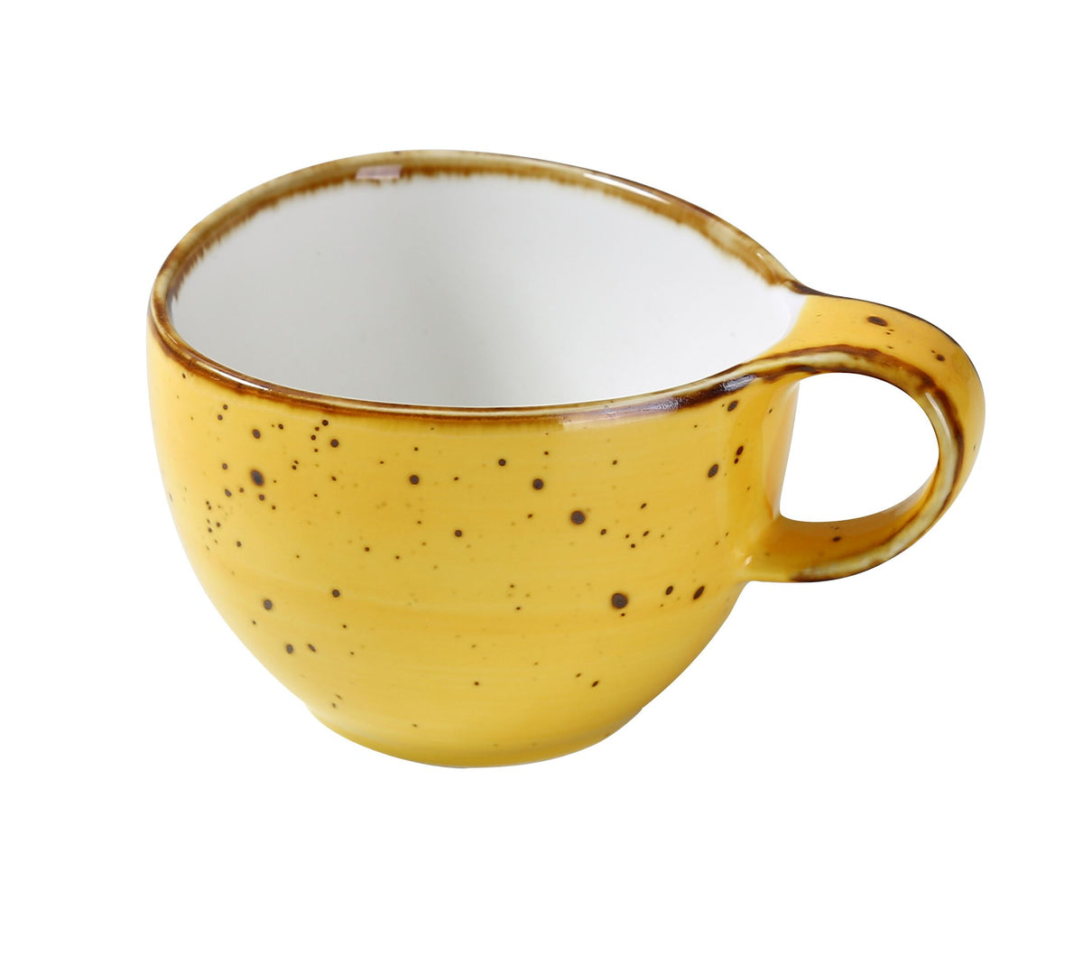 Yanco LY-001YL - Lyon 7 Oz Yellow Porcelain Cup, 4" Dia x 2-5/8" H, Handle, Non-Stackable - Case of 36