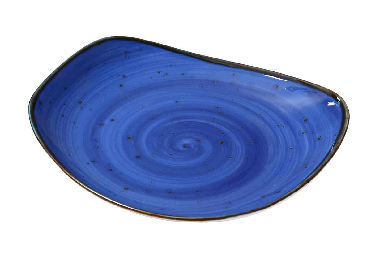 Yanco LY-109BU - 8-3/4" x 1-3/8" Porcelain Plate, Blue Glazed, Dishwasher & Microwave Safe - Case of 24