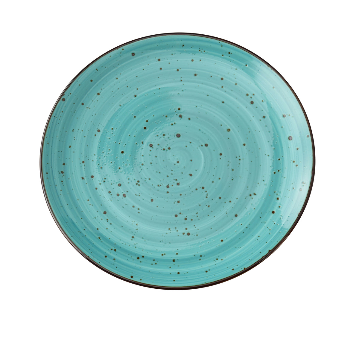 Yanco LY-1110TQ - 10-1/4" x 1" Round Porcelain Turquoise Coupe Rim Curved Edge Safe - Case of 12