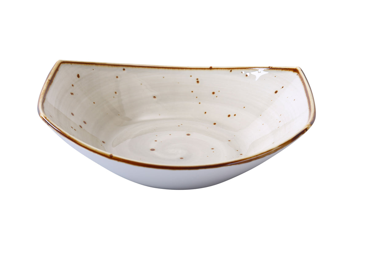 Yanco LY-307 - Lyon Soup Plate, 7" Diameter, 15 Oz, Free-Form Brown Glazed Porcelain - Case of 36