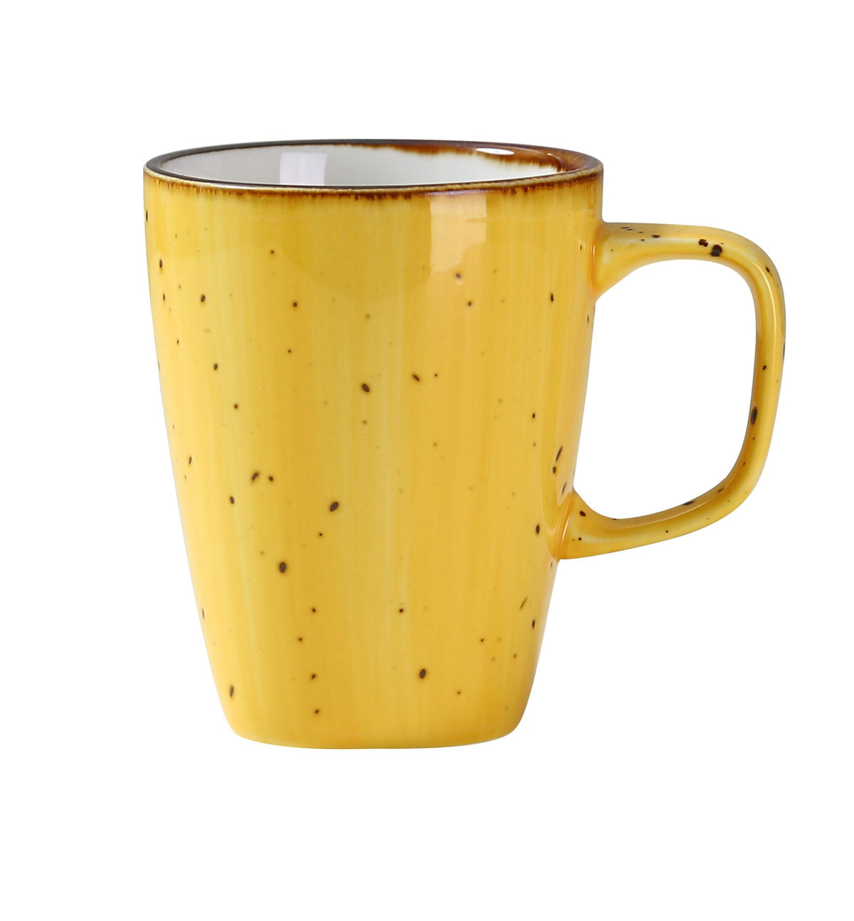 Yanco LY-503YL Lyon Mug, 10 oz Yellow Porcelain, 3-1/4" Dia x 4" H Handle, Dishwasher Safe - Case of 36