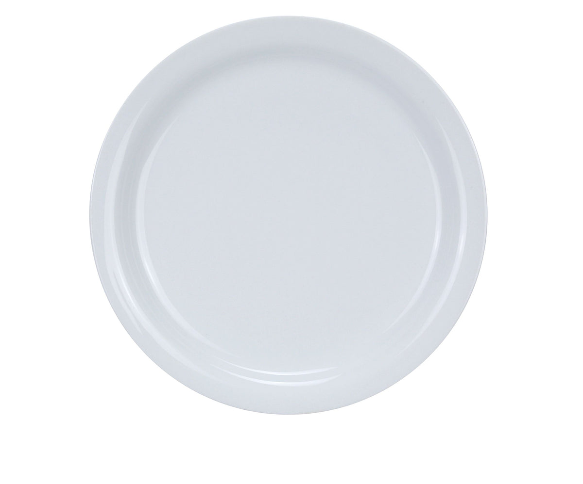 Yanco MA-7 Mayor 7-1/2" Round Porcelain White Narrow Rim Dishwasher Oven Microwave Safe - Case of 36