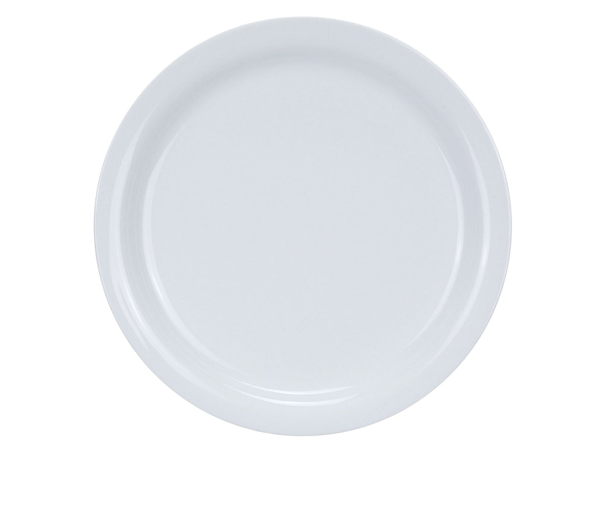 Yanco MA-9 Plate, 9.5" Round Porcelain, White, Narrow Rim, Dishwasher/Oven/Microwave Safe - Case of 24