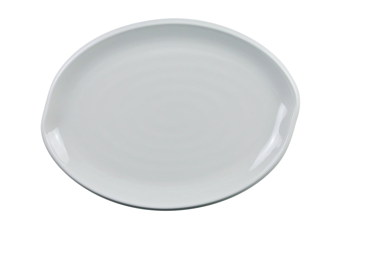 Yanco MD-216 Milando Oval Plate, 16" x 12" White Melamine, Dishwasher Safe - Case of 12