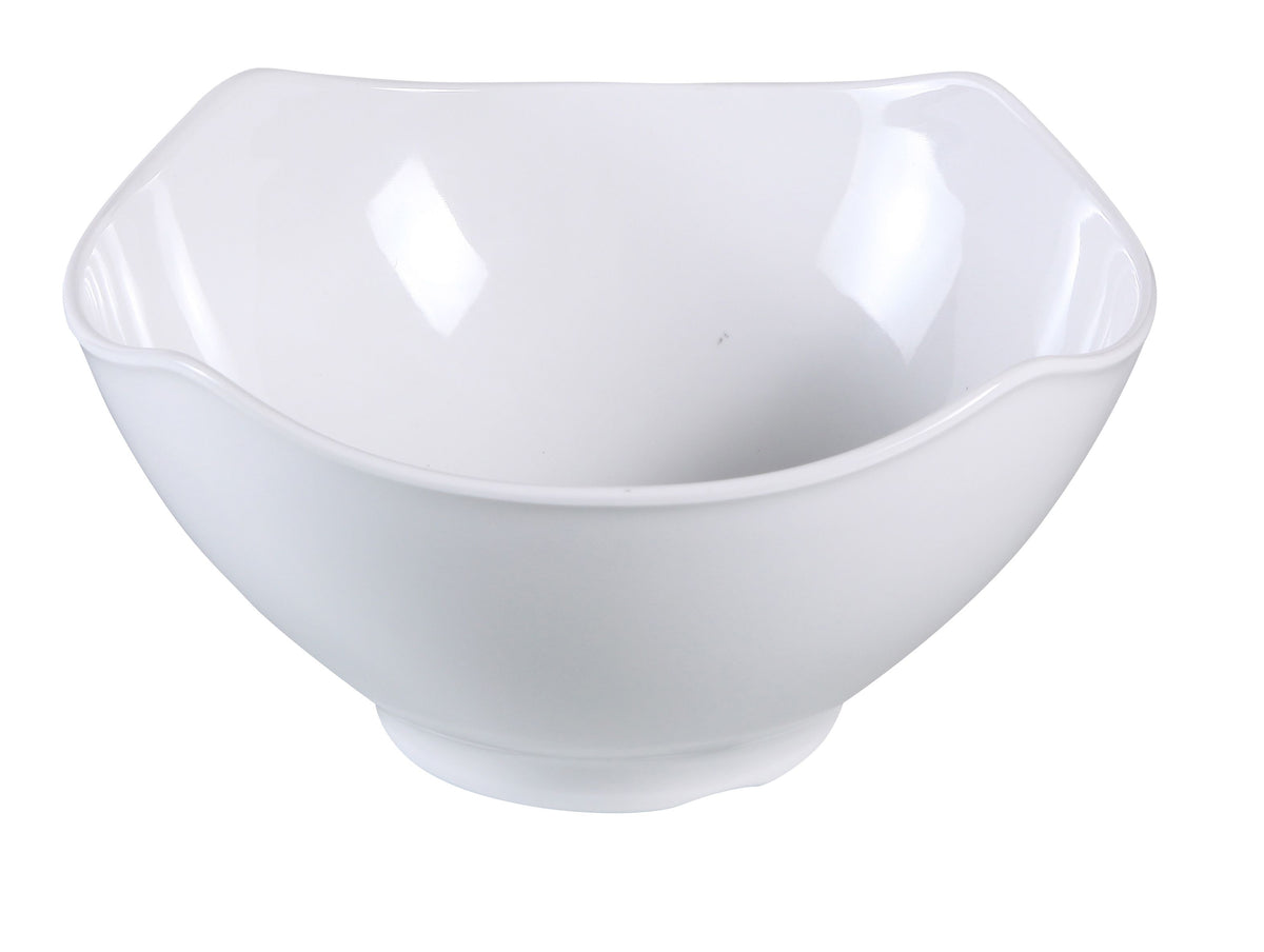 Yanco MD-338 Square Melamine Bowl, 45 Oz 1 Qt, 8" x 8" x 4" White - Case of 24
