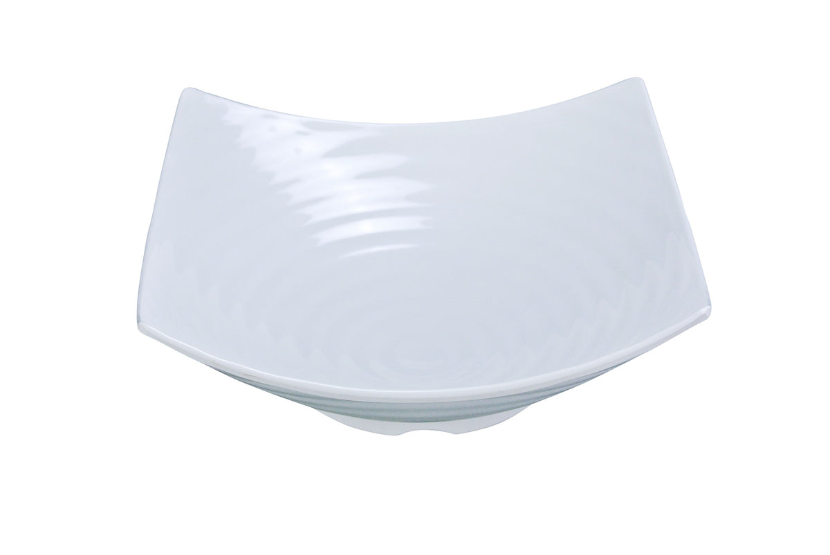 Yanco MD-816 - 5 Qt Square Melamine Bowl, 16" x 16" x 3-3/4", White, Dishwasher Safe - Case of 12