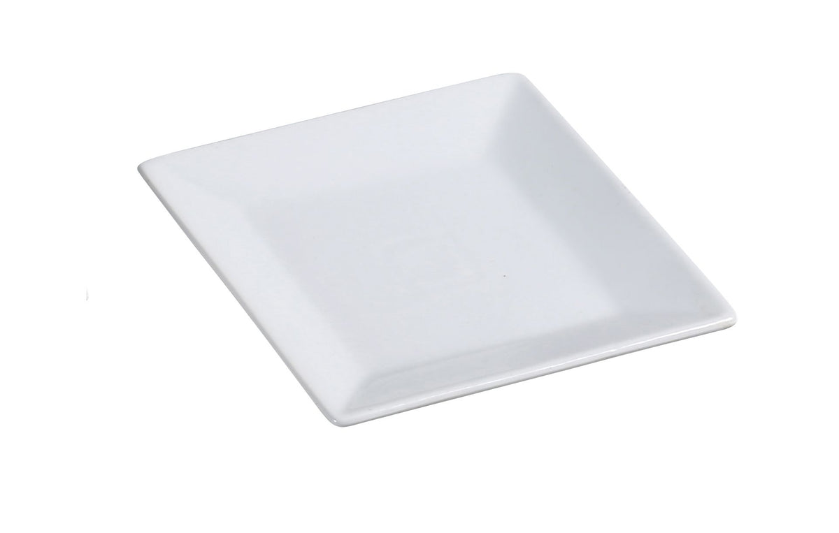 Yanco ML-107 - Square Plate, 7" x 7" Porcelain, Super White, Dishwasher Safe - Case of 36