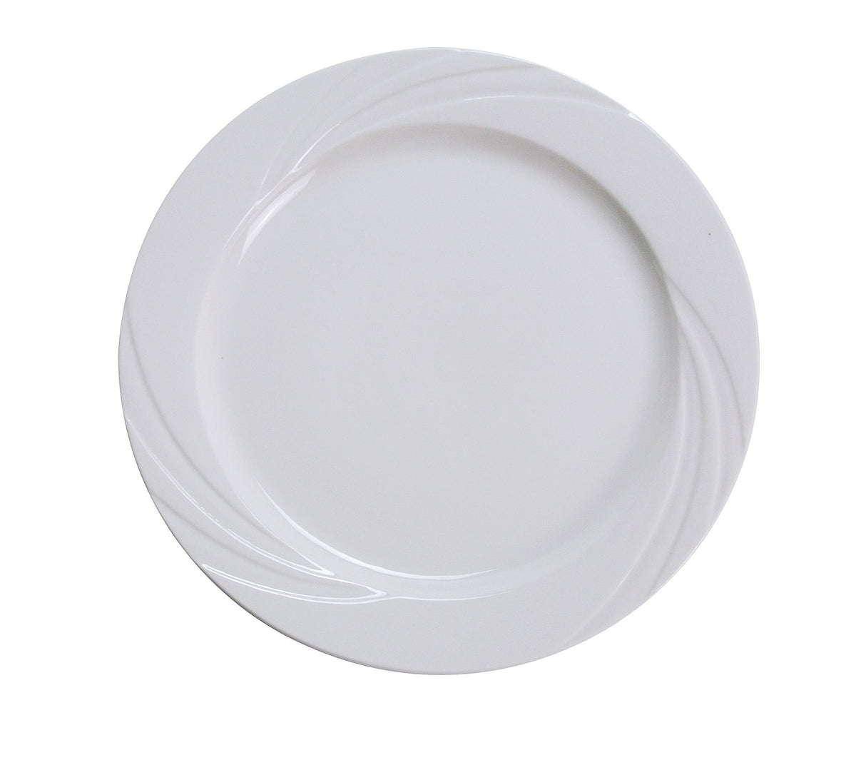 Yanco MM-8 Miami Plate, 9-1/8" Round Embossed Rim Porcelain Bone White - Case of 24