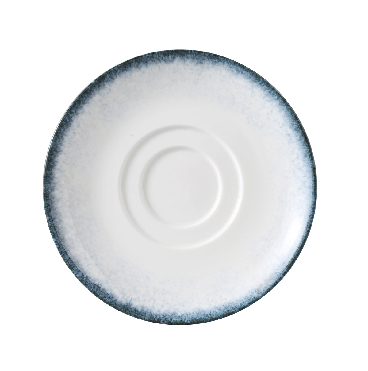 Yanco MR-002 - 6" Diameter China Saucer, White & Blue, Dishwasher/Microwave Safe 7/8" H, 1 Dozen - Case of 36
