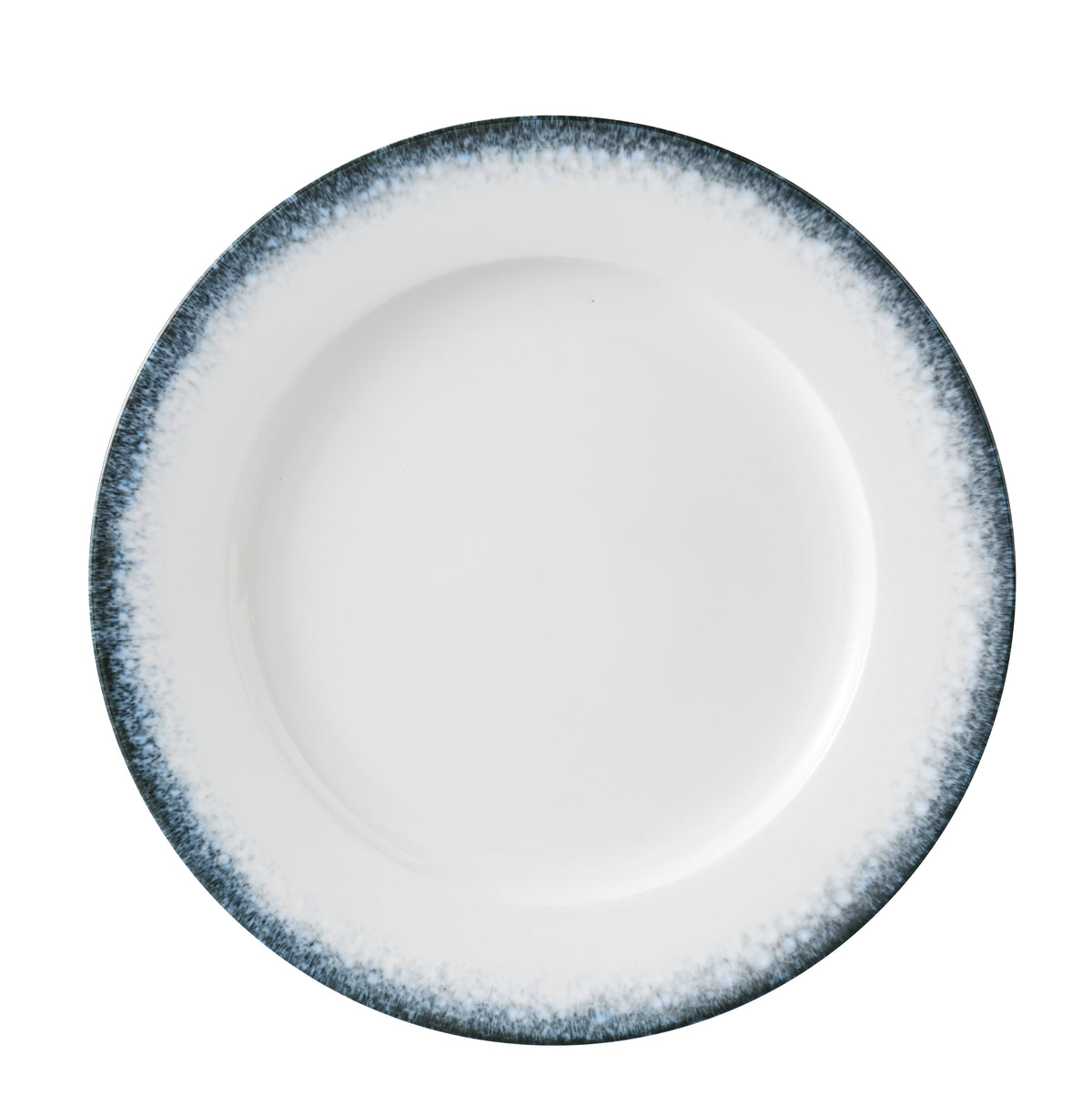Yanco MR-112 - 12 1/4" Diameter x 1 1/8" Height China Plate White/Blue Dishwasher Safe - Case of 12
