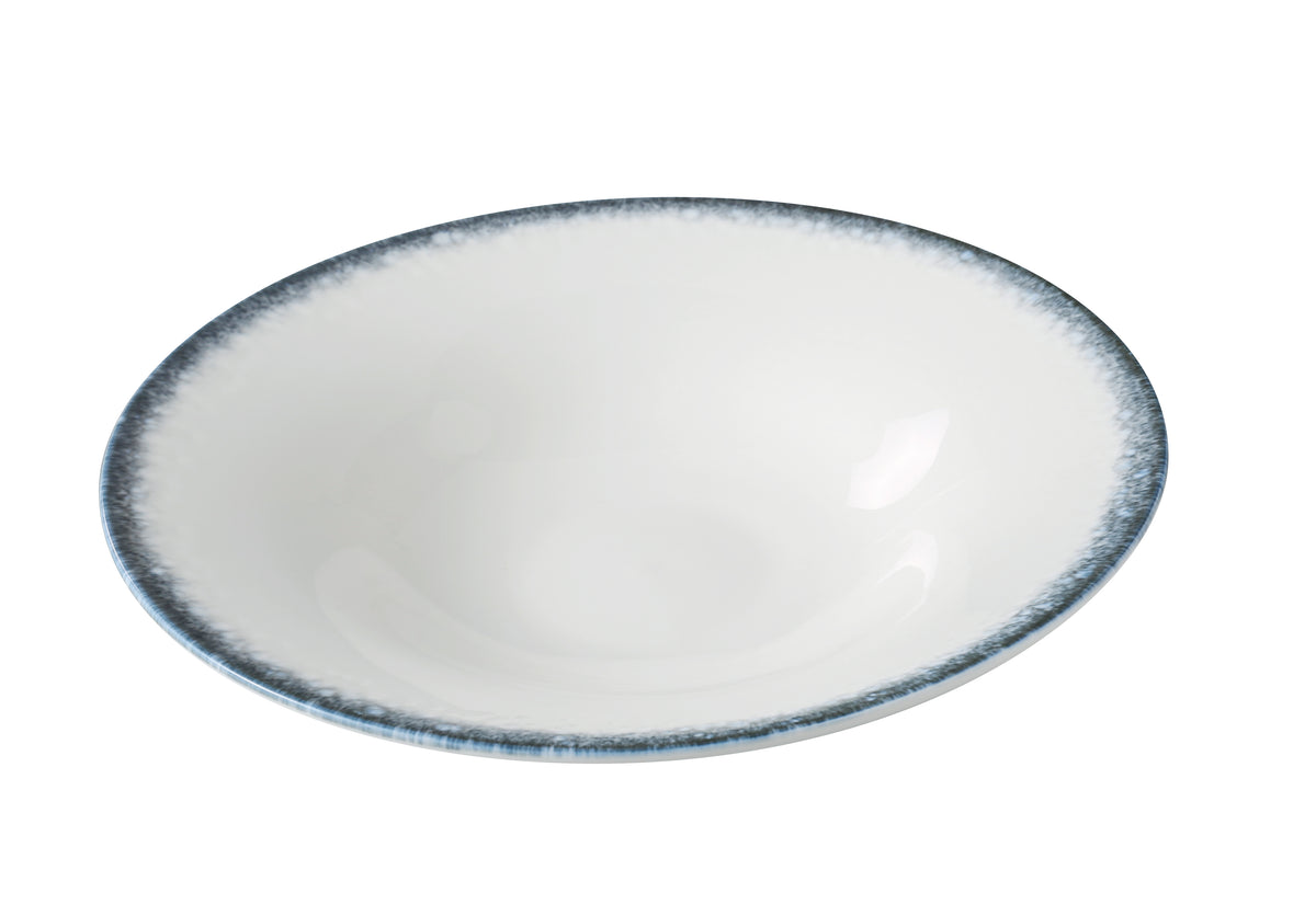 Yanco MR-412 - Salad Plate, 30 oz, 11 3/4" Dia x 2 3/8" H, White/Blue China, Safe - Case of 12