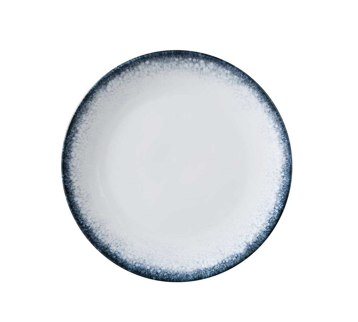 Yanco MR-710 Plate Coupe Rim, 10 1/4" Dia x 1" H, White & Blue China, Dishwasher Safe - Case of 12