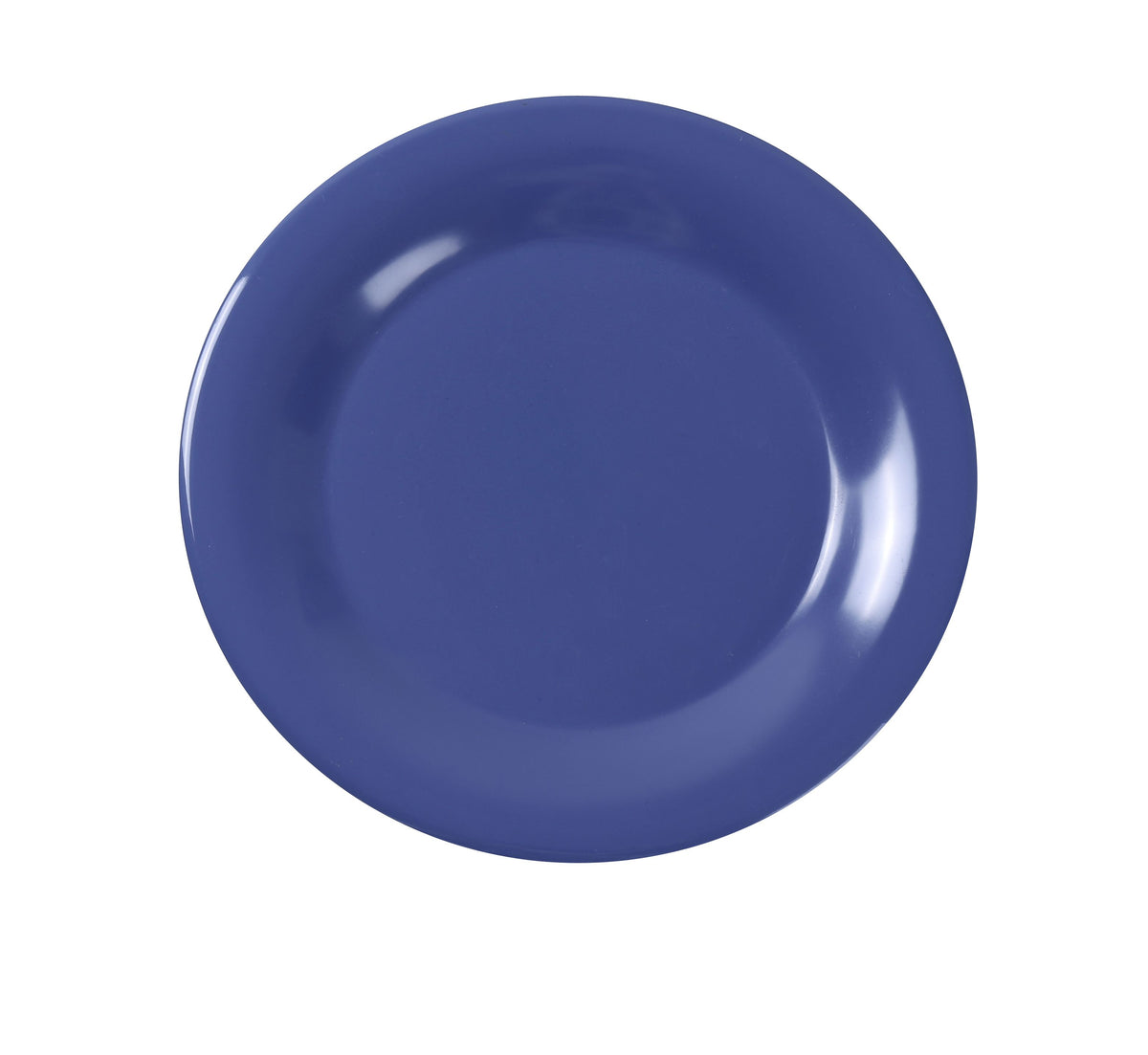 Yanco MS-012BU - 12" Round Wide-Rim Melamine Plate, Blue, Heavy-Duty, Dishwasher Safe - Case of 12