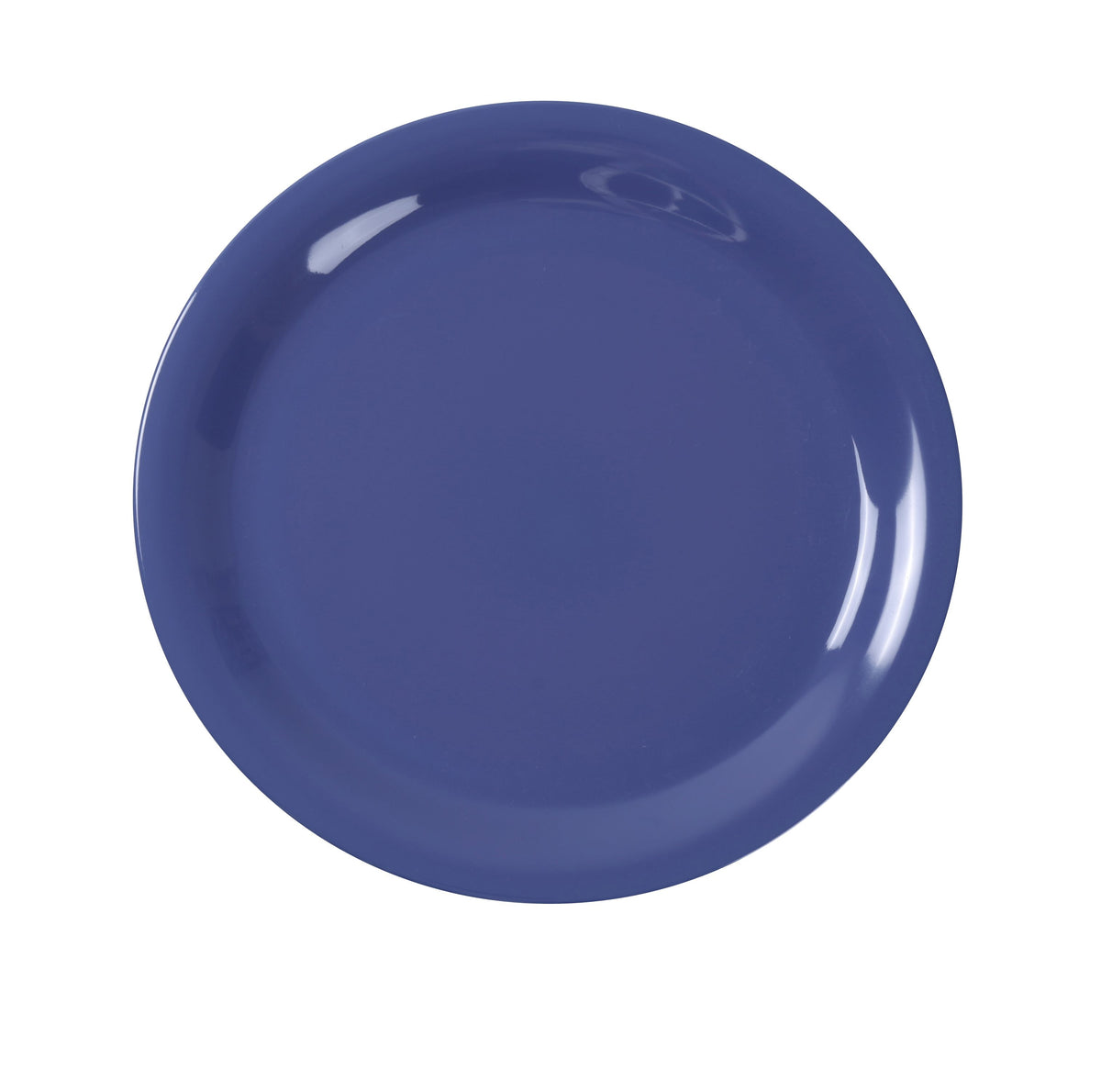 Yanco MS-110BU - 10-1/2" Round Melamine Plate, Blue, Narrow Rim Heavy-Duty Dishwasher Safe - Case of 24