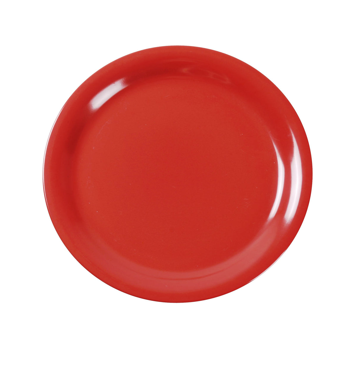 Yanco MS-110RD Plate, 10-1/2" Round Narrow Rim, Duty Melamine, Orange Red, Dishwasher Safe - Case of 24