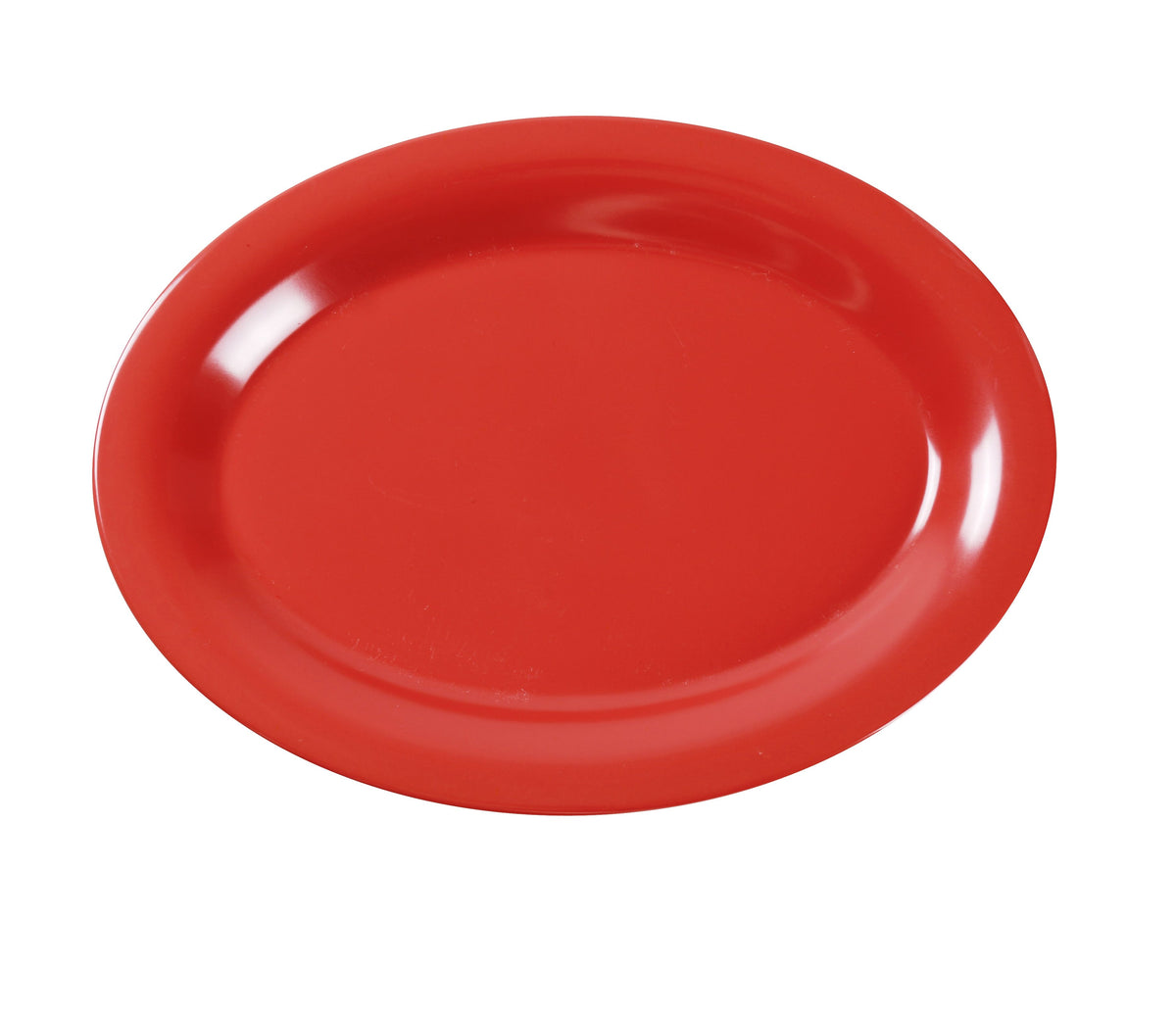 Yanco MS-212RD Oval Platter, 12" x 9" Melamine, Orange-Red, Heavy-Duty, NSF Dishwasher Safe - Case of 12