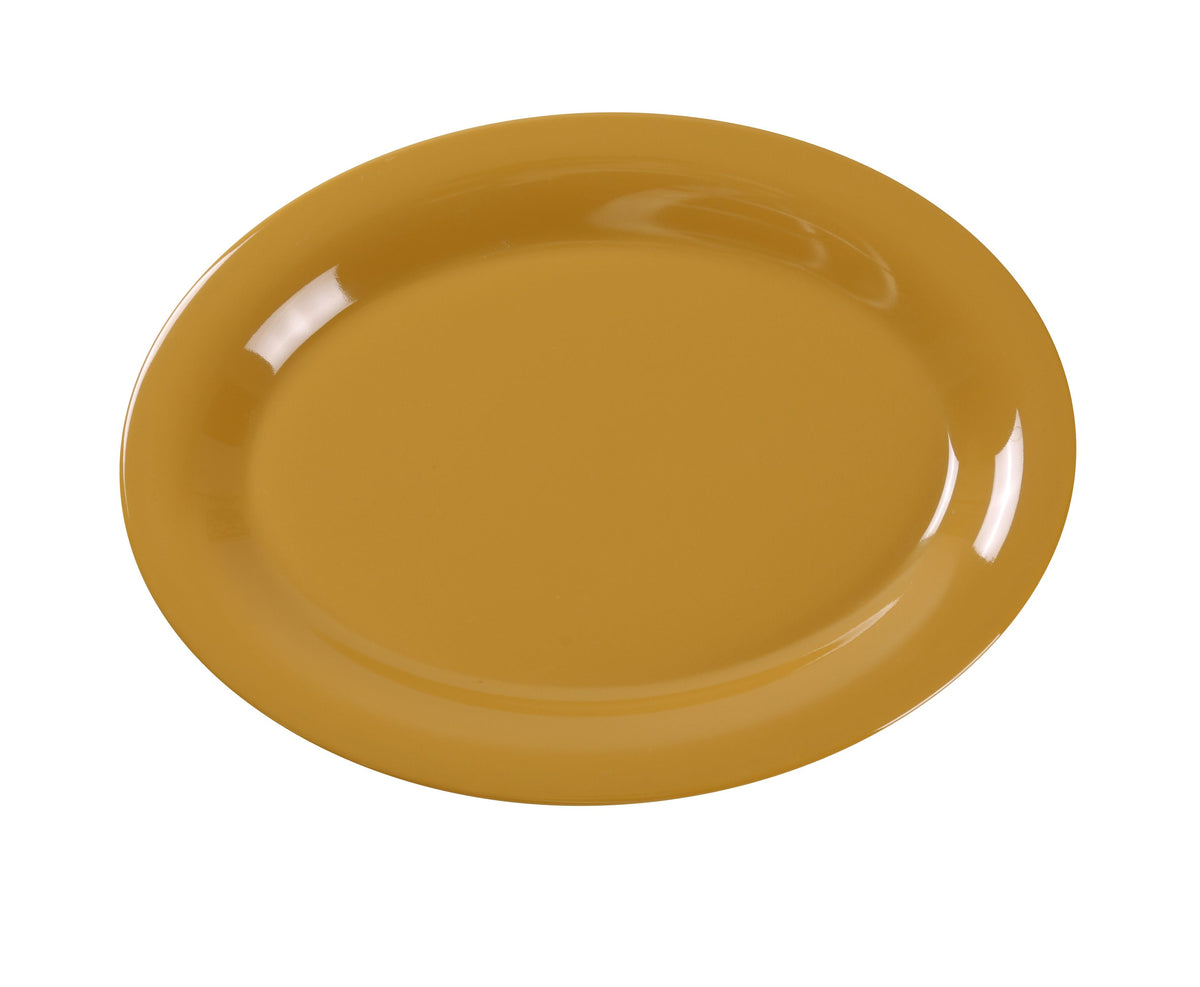 Yanco MS-213YL - 13-1/2" x 10-1/2" Oval Melamine Platter, Yellow, Dishwasher Safe - Case of 12