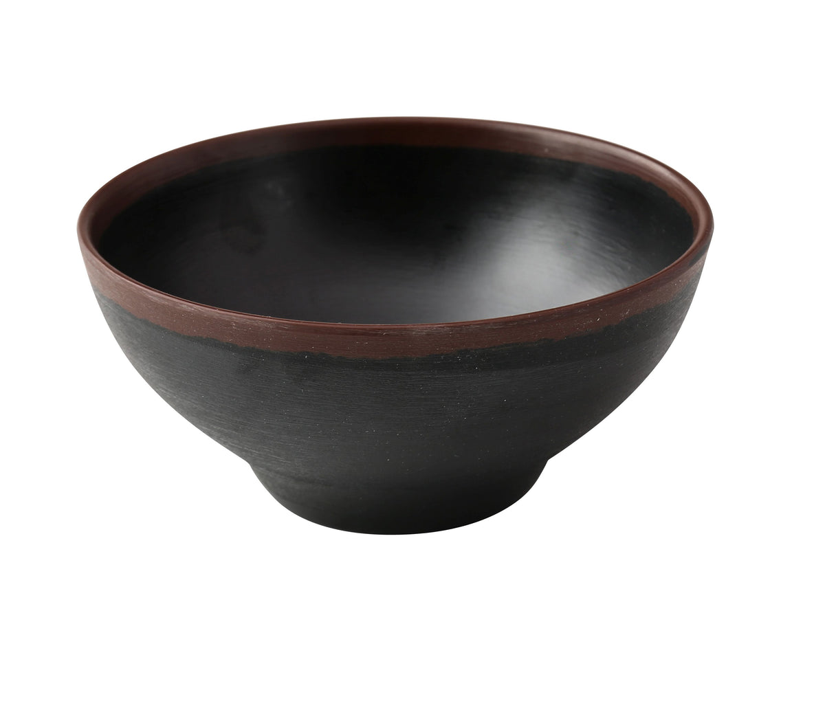 Yanco NA-605BK Plastic Bowl 5-1/2" Dia X 2-1/2" H 16 Oz Black Melamine With Brown Accent - Case of 48