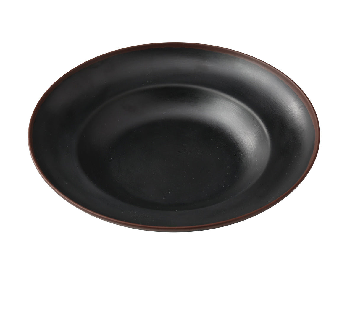 Yanco NA-810BK Pasta Bowl, 10"-3/4", 12 Oz, Black/Brown Melamine, Dishwasher Safe - Case of 24