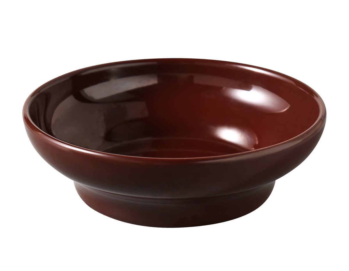 Yanco NC-351C - 4-Oz Round Melamine Sauce Dish, 4-1/8" Dia x 1-1/4" H, Brown, Heavy-Duty - Case of 48