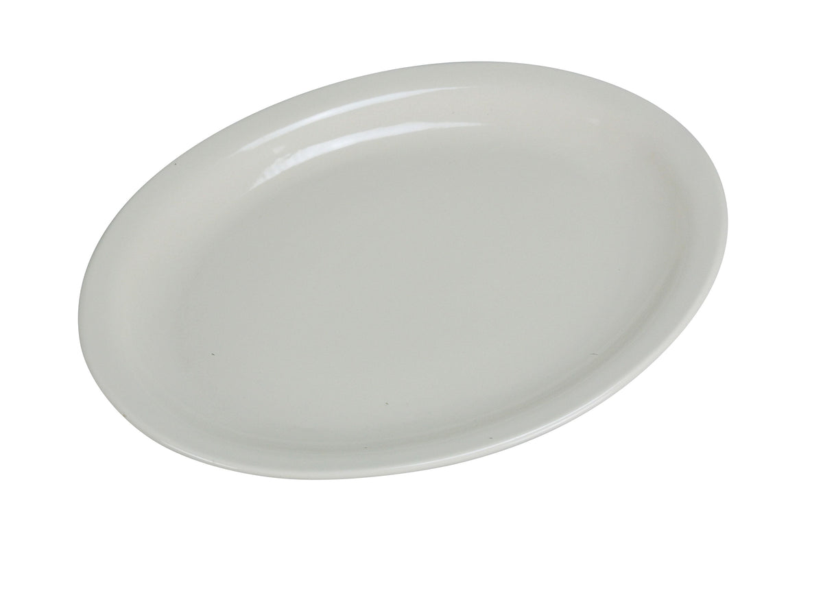 Yanco NR-40 Normandy Oval Platter, 7-1/8" L x 5-3/4" W, White Ceramic, Dishwasher Safe - Case of 36
