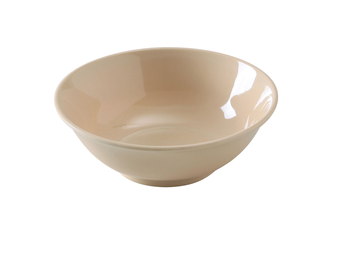 Yanco NS-5060T - 22 Oz Tan Melamine Round Bowl, 6-7/8" Dia x 2-1/4" H, Safe NSF - Case of 24