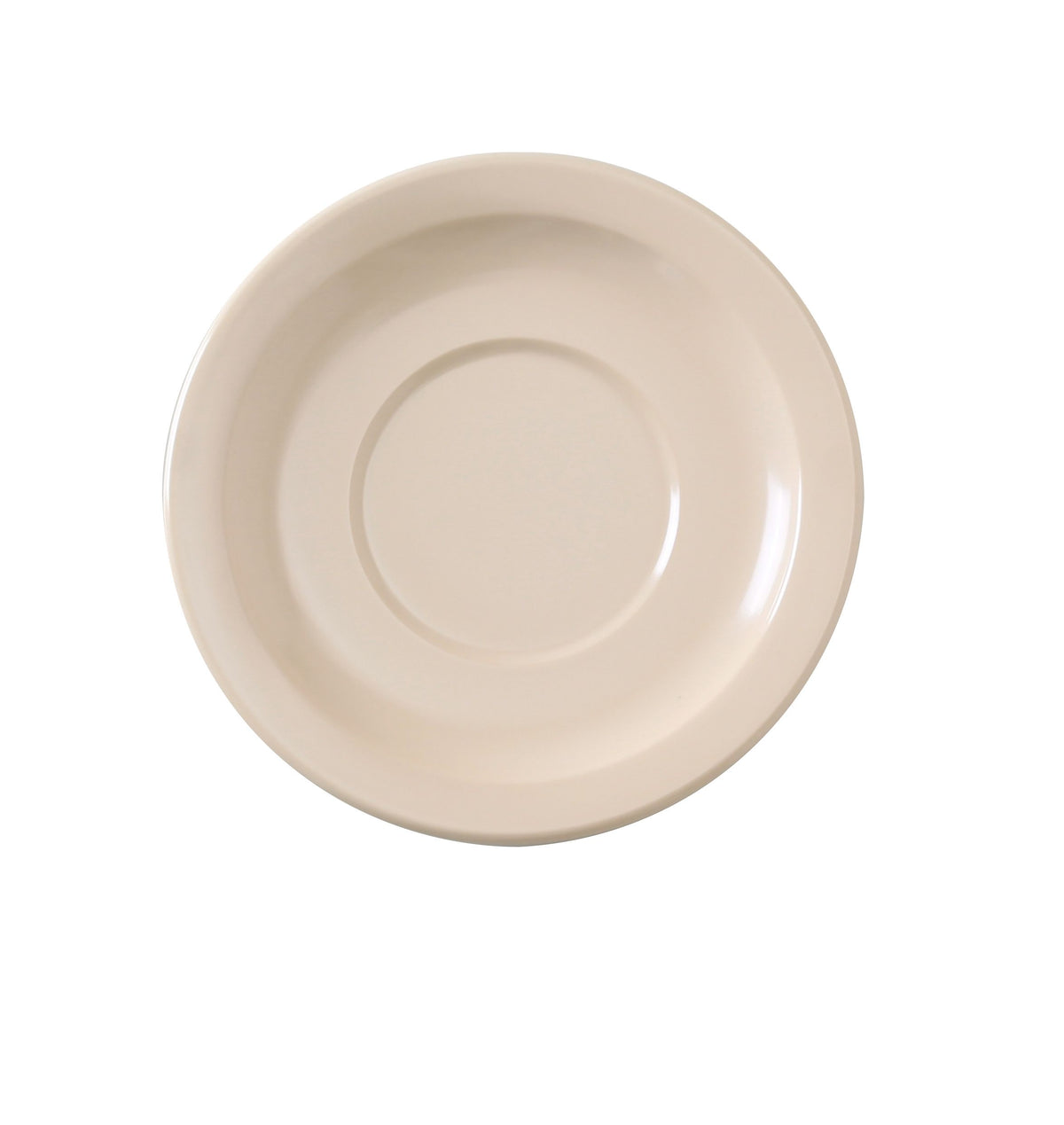 Yanco NS-9012T - 5-1/2" Tan Melamine Heavy-Weight Plastic Saucer, Dishwasher Safe, NSF - Case of 48