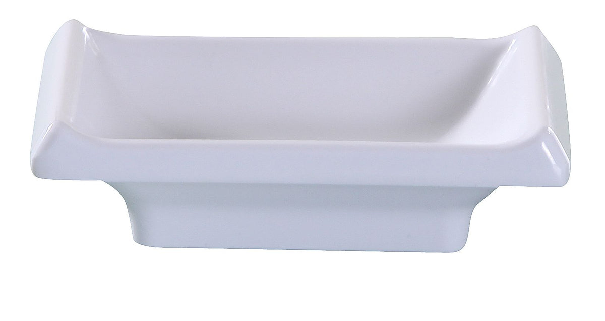 Yanco OK-4046 White Melamine Sauce Dish 3-3/4" L x 2-1/2" W, 1 Oz Dishwasher Safe - Case of 72