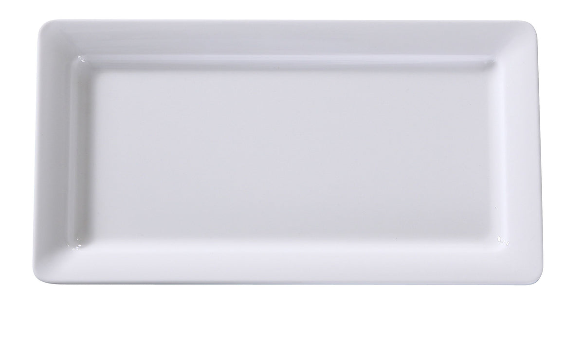 Yanco OK-7013 Osaka Rectangular Plate, 13" x 7", White Melamine, Dishwasher Safe - Case of 12