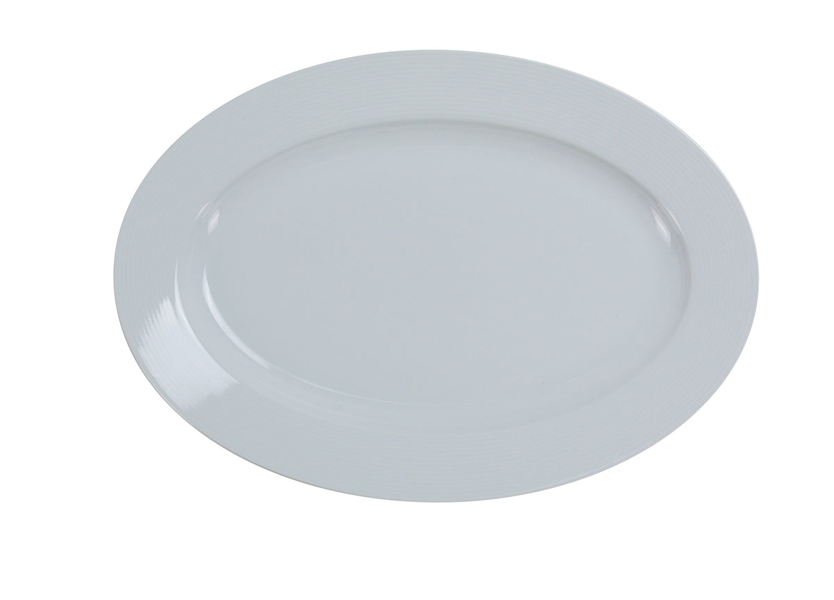 Yanco PA-211 Platter, 11-3/4" L x 8-1/2" W Oval Porcelain White, Dishwasher/Oven/MW Safe - Case of 12