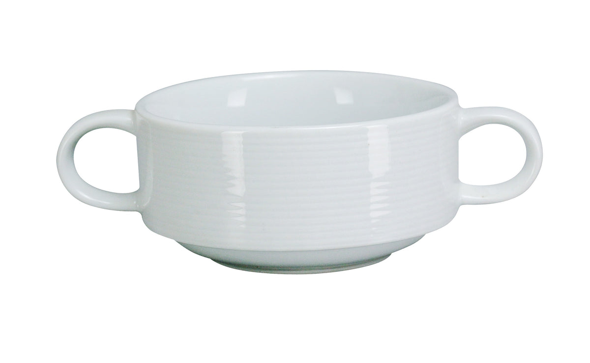 Yanco PA-404 Paris Bouillon Cup, 10 oz (4" Diameter) Porcelain White, Microwave Safe - Case of 36