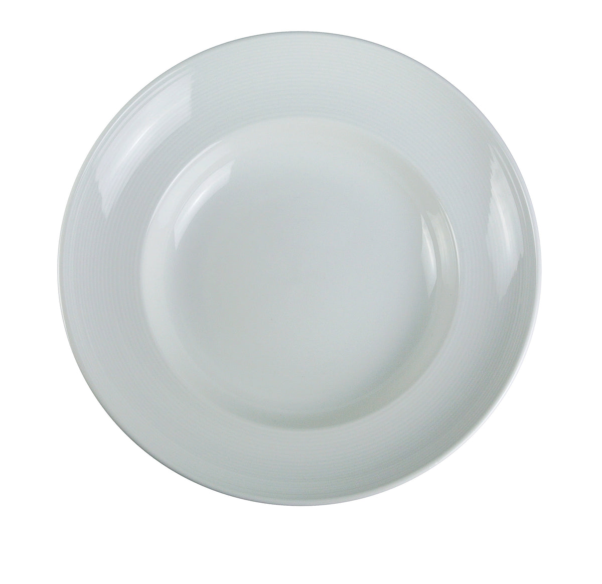 Yanco PA-612 Plate, 12" Round Porcelain, White, Wide Rim, Dishwasher/Oven/Microwave Safe - Case of 12