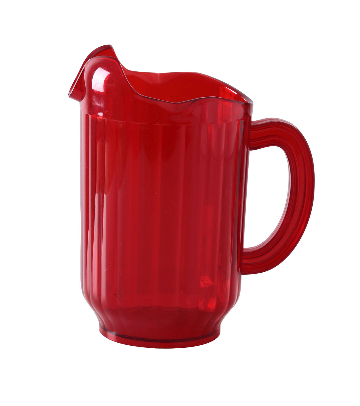 Yanco PC-060R Plastic Pitcher, 60 oz Red, Three Spouts, With Handle - Water Service - Case of 12