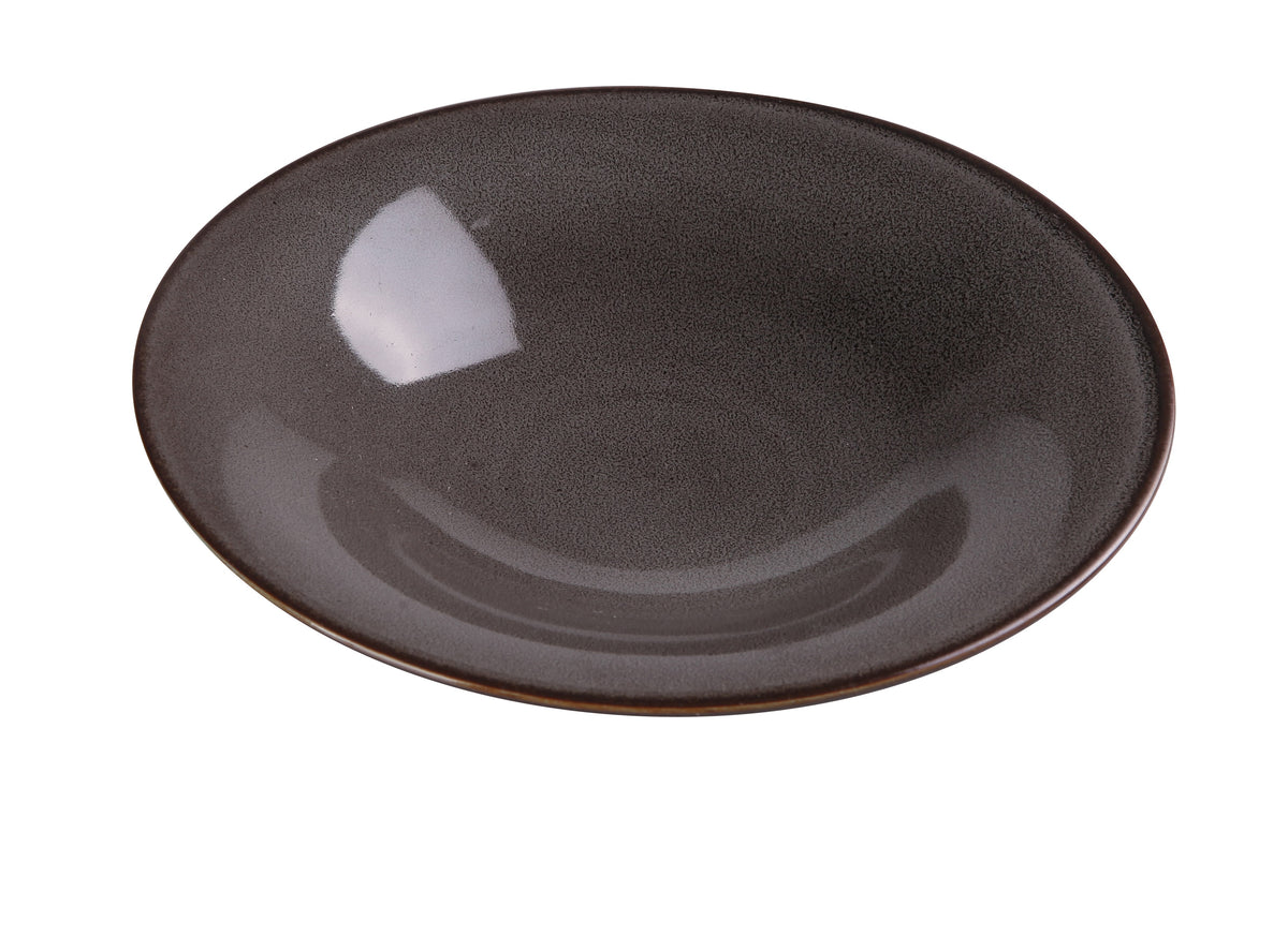 Yanco PK-408 - Peacock Grey Glazed Porcelain 20oz Salad Bowl, 8-1/2" Dia x 2" H, Round - Case of 24