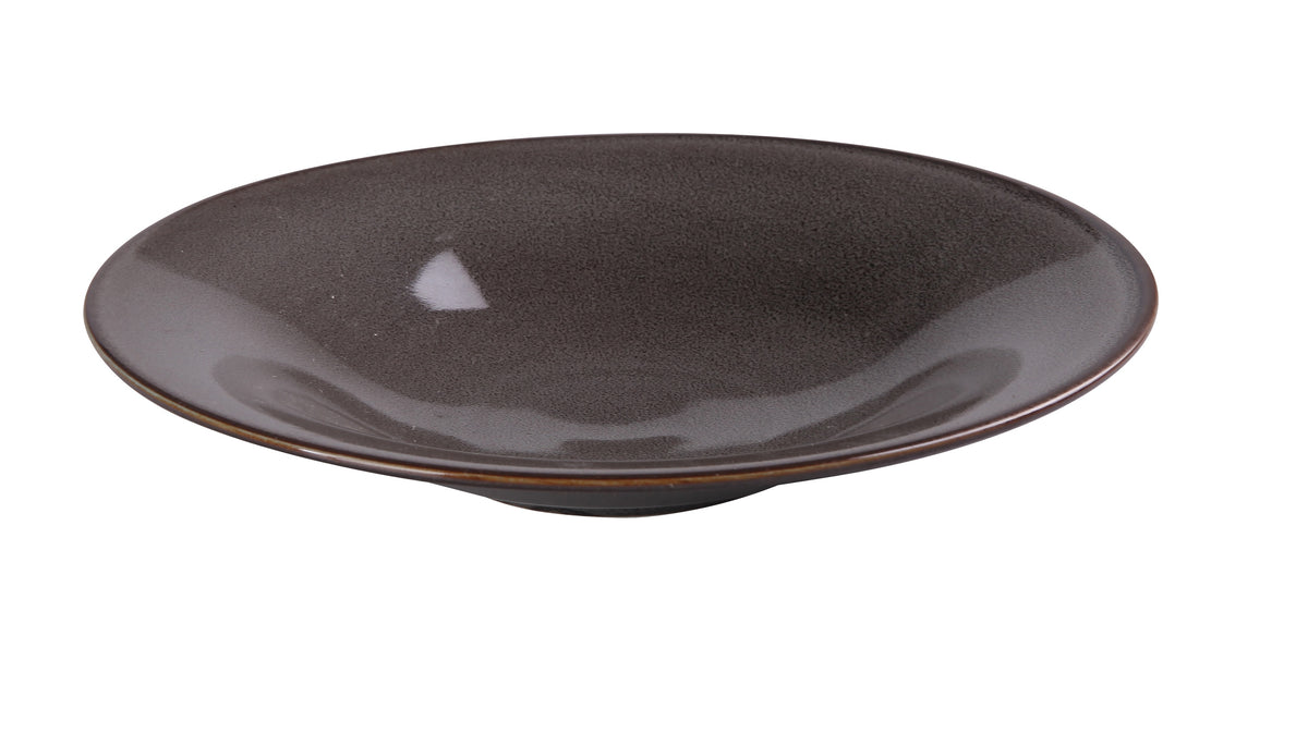Yanco PK-410 China Plate, 10.5" (15 Oz) Round Porcelain Grey Rolled Edge, Dishwasher Safe - Case of 24