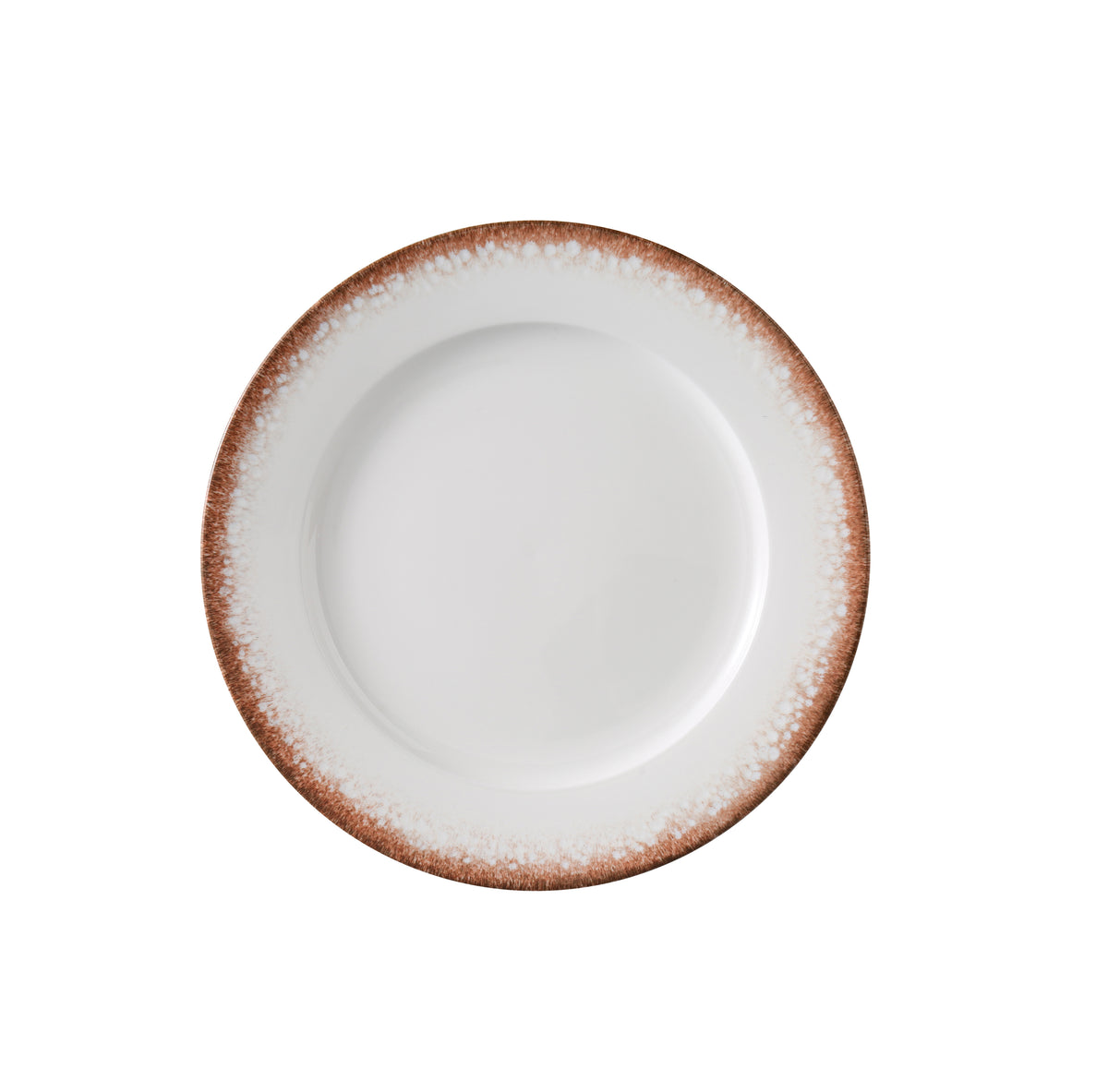 Yanco PR-109 Dinner Plate 9 1/4" Dia x 7/8" H China White/Brown Dishwasher & Microwave - Case of 24