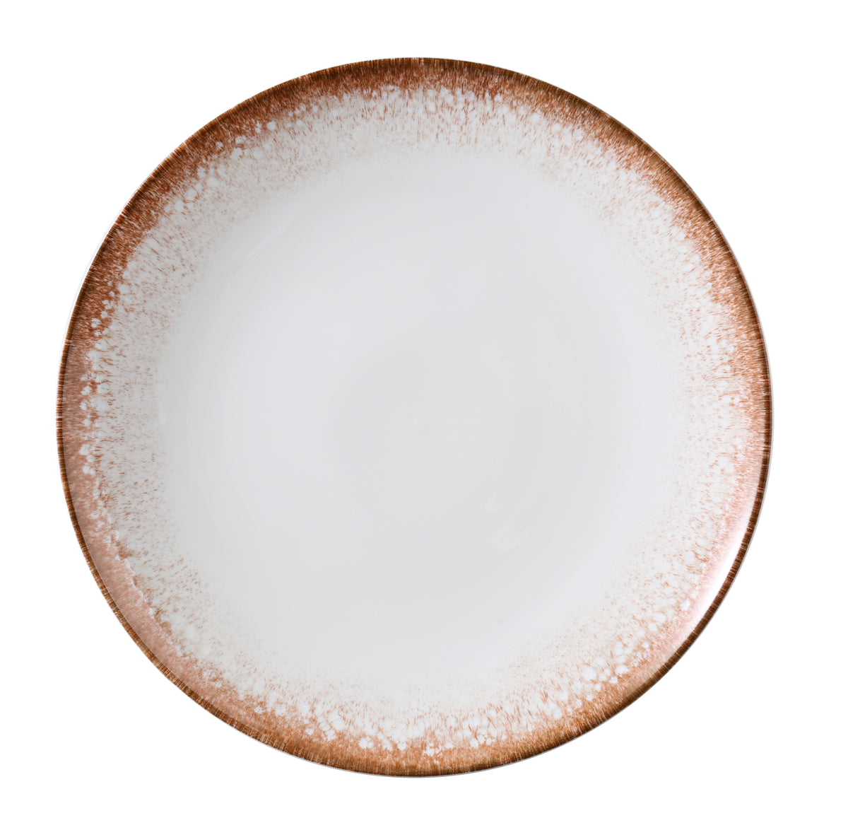 Yanco PR-711 Plate, 11 1/4" Dia x 1 1/8" H, White/Brown China, Dishwasher & Microwave Safe - Case of 12