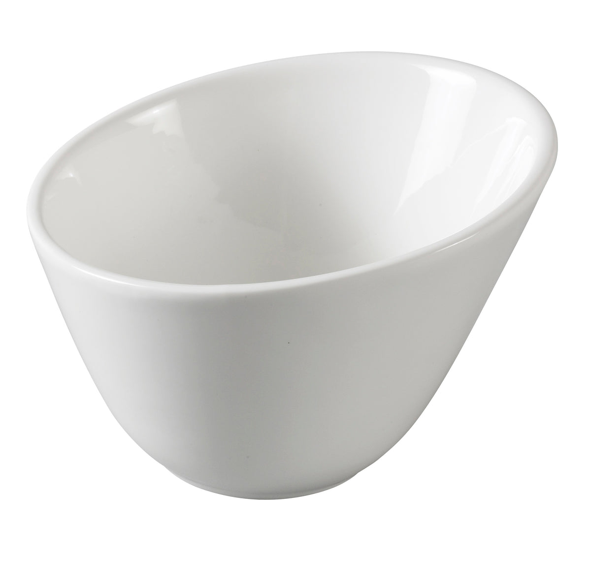 Yanco PS-2006 6" 26oz White Porcelain Slanted Bowl, General Dishwasher Oven Microwave Safe - Case of 24
