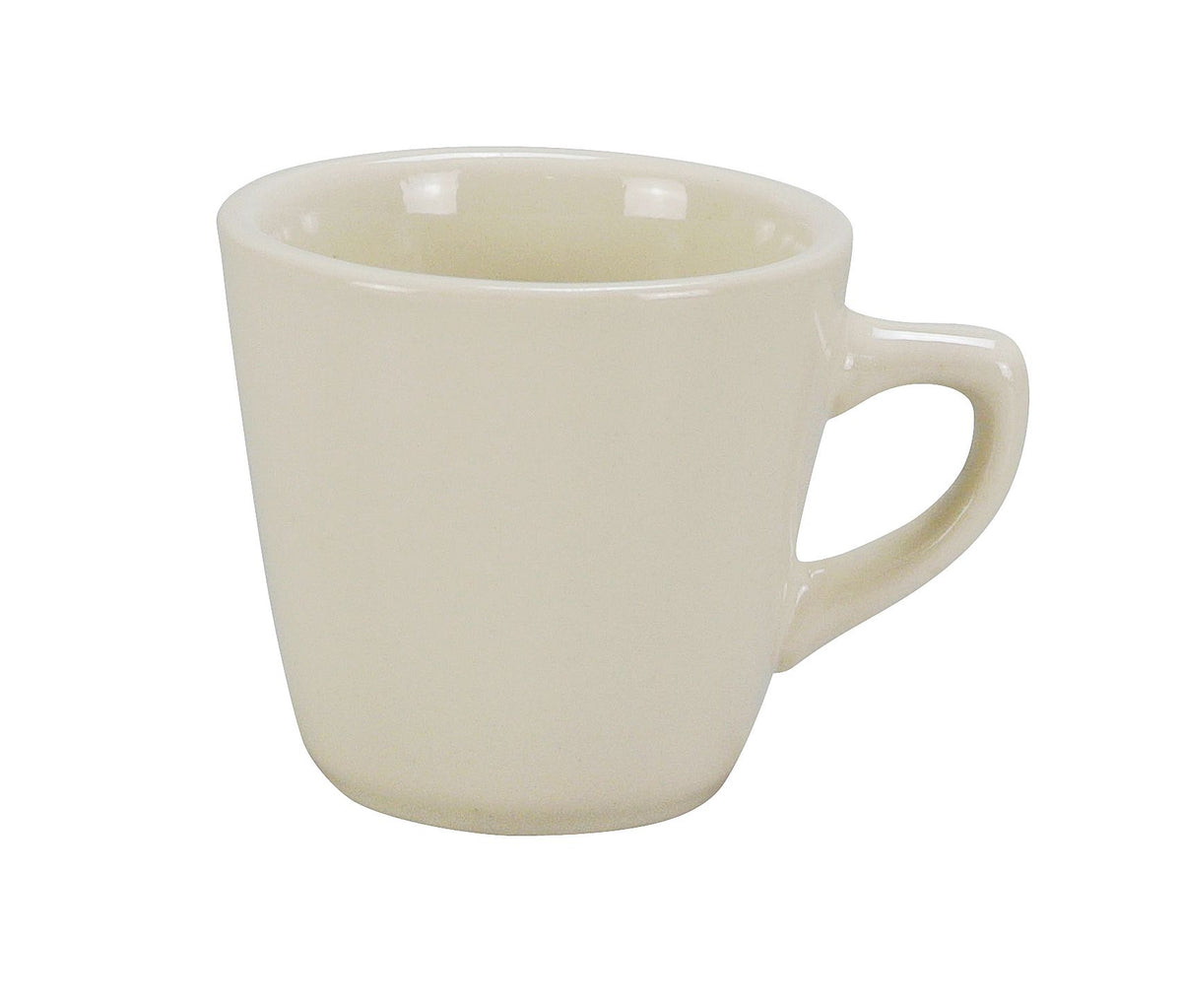 Yanco RE-1 Cup - 7 oz, 3-3/8" Dia x 2-3/4" H, White Ceramic Rolled Edge Dishwasher NoStack - Case of 36