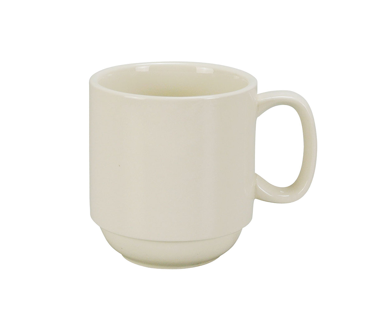 Yanco RE-12-P Mug 12-13 oz, 3-7/8" Dia. x 3-1/2" H, Stackable White Ceramic Dishwasher Safe - Case of 36