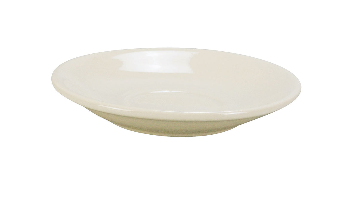 Yanco RE-2 - 6-1/8" Round Ceramic Saucer, White, Dishwasher & Microwave Safe - Case of 36