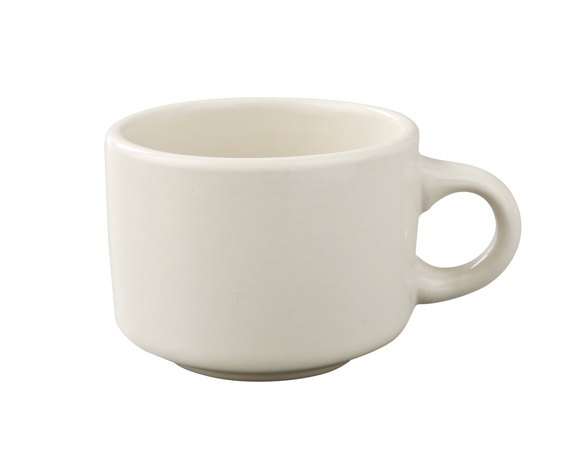 Yanco RE-23 Ceramic 7 Oz Cup, 3-1/4" x 2-1/4" H, White, Dishwasher & Microwave Safe - Case of 36
