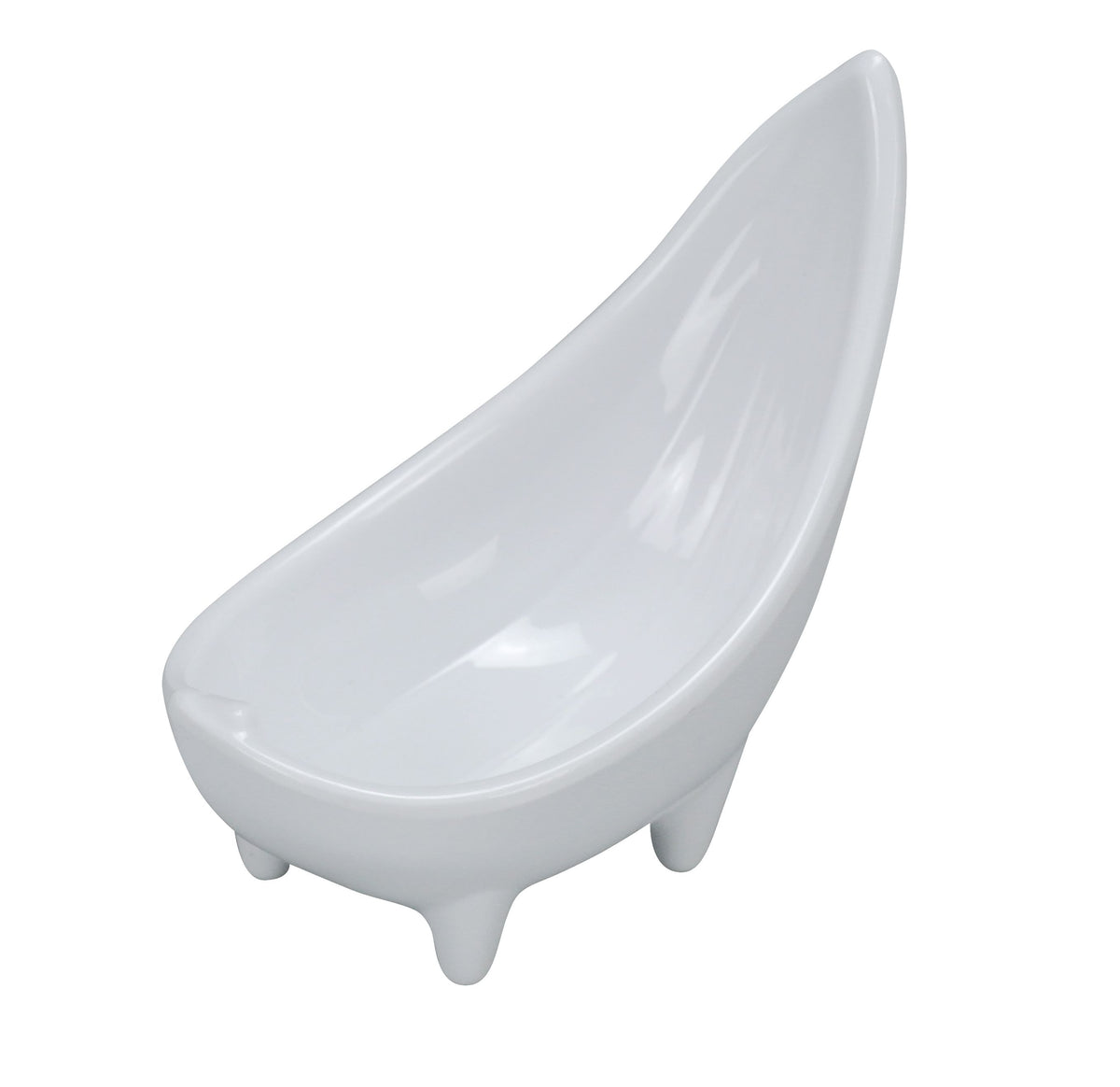 Yanco RM-065 Oval Sauce Dish, 6" Diameter, 3 Oz, White Melamine With Feet - Case of 72